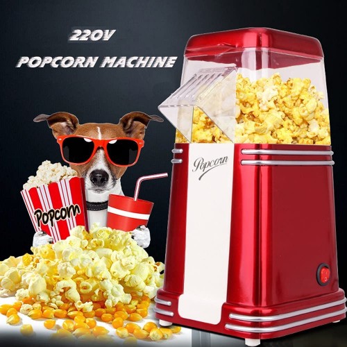 EastMetal Appareil à Popcorn Retro Peinture Piano Machine à Popcorn Électrique Air Chaud 1100W Popcorn Machine sans Gras Huile Faible en Calories 100g 1min Revêtement Antiadhésif sans BPA