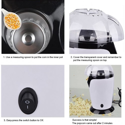 EastMetal Machine à Popcorn 1200W Appareil à Popcorn Électrique Machine à Pop-Corn Bonne Santé sans Gras Huile Faible en Calories Facile á L'utilisation sans BPA pour Soirées Cinéma-Red