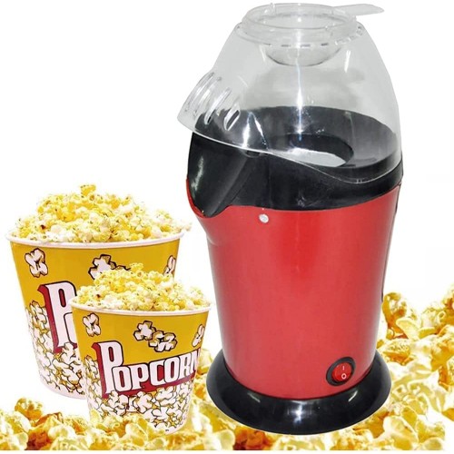 EastMetal Machine à Popcorn Appareil à Popcorn sans Gras Huile Machine à Pop-Corn Retro Circulation d'air Chaud Faible en Calories Facile á L'utilisation Grande Capacité 1200W Rouge