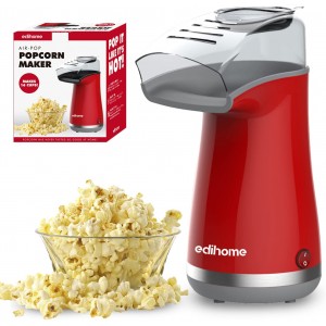 Edihome Machine a Pop Corn Popcorn 1200 W Comprend une cuillère de dosage Popcorn prêt en 2 minutes Rouge