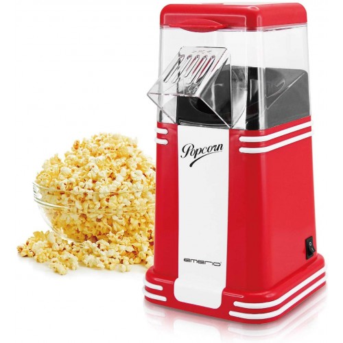 Emerio Machine à pop-corn Délicieux pop-corn pour la maison Rapide et facile 60 g de maïs par passage 1200 W Nettoyage facile Technologie air chaud Sans BPA