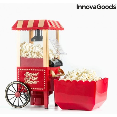 InnovaGoods IG114772 Sweet & Pop Times Machine à Pop-Corn 1200 W Rouge Taille Unique