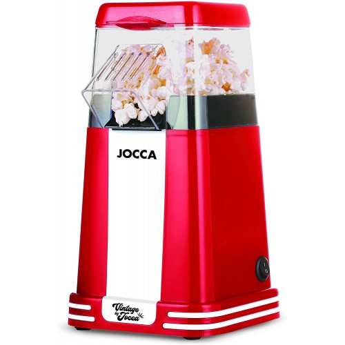 Jocca Machine à Pop Corn Pop-Corn en 3 Minutes Machine à pop-corn rétro Huile Air Chaud Sans Gras 5617 Rouge