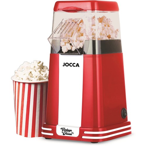Jocca Machine à Pop Corn Pop-Corn en 3 Minutes Machine à pop-corn rétro Huile Air Chaud Sans Gras 5617 Rouge
