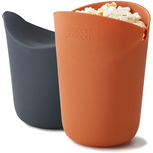 Joseph Joseph M Cuisine Cuiseur à Riz pour Micro-ondes & M-Cuisine Set de 2 Cornets à Popcorn Micro-Ondes Orange Grey