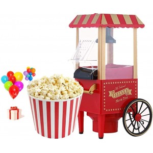 LLLZM Appareils Popcorn,Machine Pop-Corn rtro Revtement Antiadhsif Mini Popper de mas Automatique Appareils Popcorn