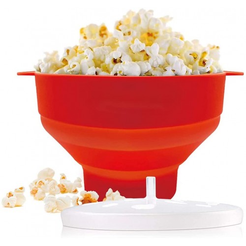 LotCow Bol à popcorn pour micro-ondes Pliable En silicone Avec couvercle Pour popcorn à la maison