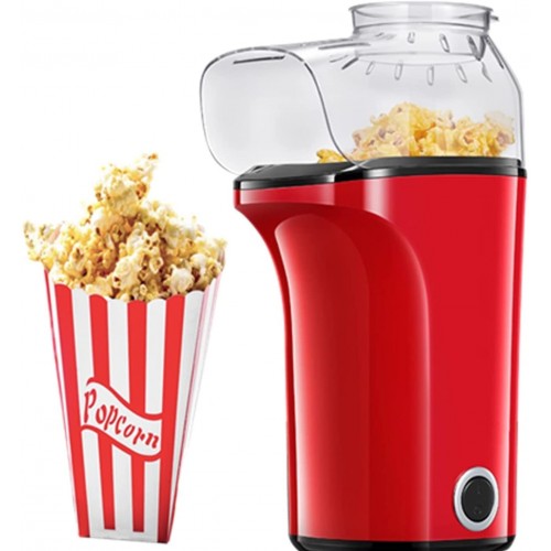 Machine à Pop-Corn à Air Chaud 1400W Électrique Machine à Popcorn à Domicile avec Tasse à Mesurer 120g Pop Corn Rapide de 3 Minutes sans BPA Aucune Huile Requise Rouge
