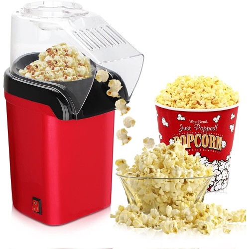 Machine à Pop Corn Machine à Pop-corn pour la Maison 1200W Retro Popcorn Maker avec Air Chaud Sans Gras Huile Facile á L'utilisation avec Coupe à Mesurer