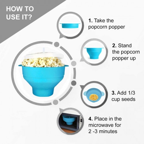 Machine a pop corn micro ondes silicone bowl a pop corn pour micro ondes popcorn maker machine pop corn microonde turquoise
