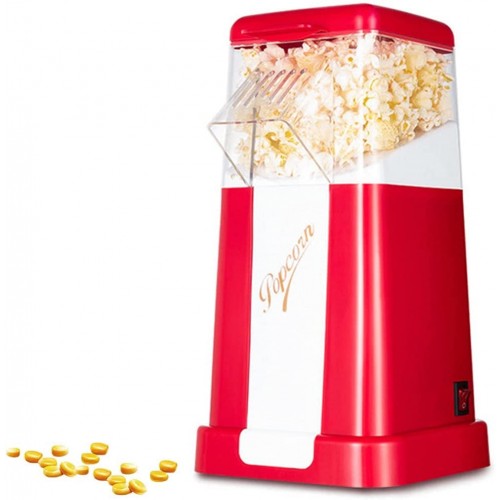 Machine à Popcorn Air Chaud Appareil à Popcorn Accueil Retro Machine à Pop-Corn Électrique Mini avec 50g Tasse à Mesurer Faible en Calories Sans Gras Huile Facile á Utilisation pour Maïs