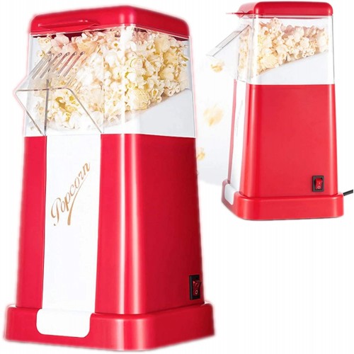 Machine à Popcorn,1200W Appareil à pop-corn Électrique 220V Machine Popcorn sans Huile ni Graisse Machine À PopCorn À Air Chaud Rétro Popcornmaschine Pour la Fête la Soirée Cinéma le Match de Football