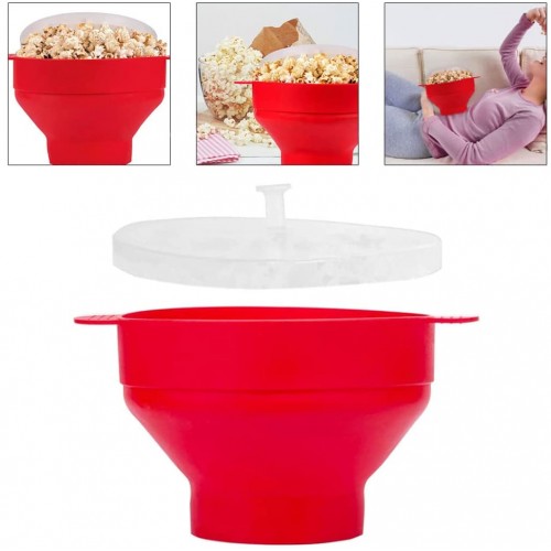 Micro-ondes Popcorn Maker Colaps Popcorn Silicone Poignée De Résistance À La Température Élevée Pour Micro-ondes Popcorn Maker Red