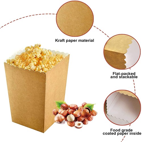 N S Widream 20 Pcs Boîtes de Maïs Soufflé Sachets de Pop-Corn pour Collations Soirées Cinéma Boîtes à Popcorn pour Les Pique-Niques Les Soirées Cinéma Mariage
