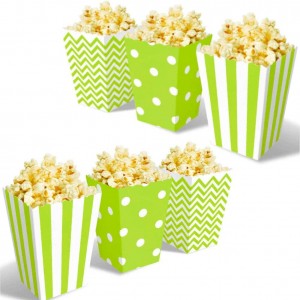 Popcorn Boîtes,Sacs De Pop-Corn,36PCS Boite Pop Corn,Boîtes de Popcorn,Boîtes à Pop-Corn pour Les Collations de Fête,Les Bonbons vert
