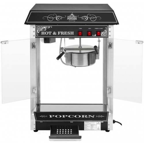 Royal Catering Machine à Popcorn Design USA Noir RCPS-16.2 1.600W rendement horaire 5 kg h 16 L h récipient téflon