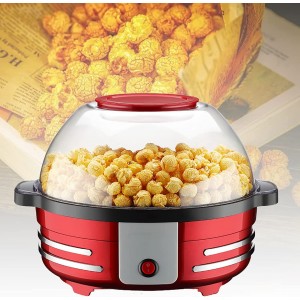 SZDYQ Appareils à Popcorn Électrique Machine à Pop Corn avec Plateau De Cuisson Détachable Revêtement Antiadhésif Bol De 5l Couvercle 2-en-1 Rouge