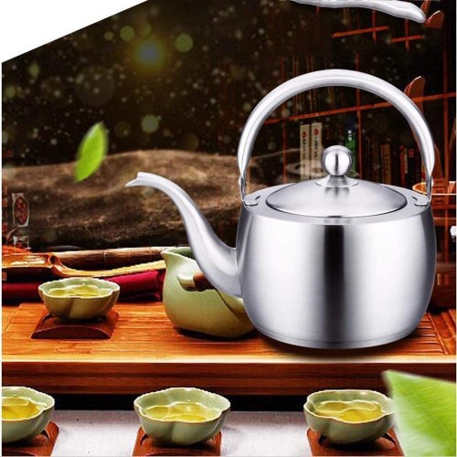 Chenbz Bouilloire gaz 304 Bouilloire en acier inoxydable Cuisinière à gaz Whistle Pot Cuisinière à induction Teapot 1,5 litre équipement de musique Taille: 1.5L