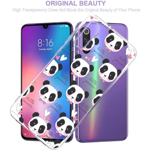 Oihxse Silicone Crystal Coque pour Xiaomi Redmi 4X Ultra-Thin Transparente Gel TPU Souple Etui Design Motif Mignon Panda Protection Antichoc Housse Bumper Panda A9