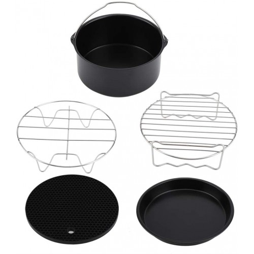 Ensemble d'accessoires pour friteuse à air Izza Pan Cake Barrel Support en métal Outils de cuisson faciles à nettoyer avec Cake Barrel pour Desserts Pâtisseries pour la maison