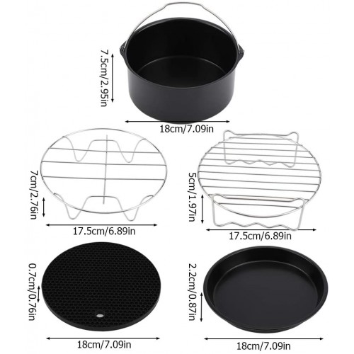 Izza Pan Cake Barrel Support en métal Outils de cuisson Accessoires universels pour friteuse à air facile à nettoyer Support à brochettes avec tapis en silicone pour frites pour la maison