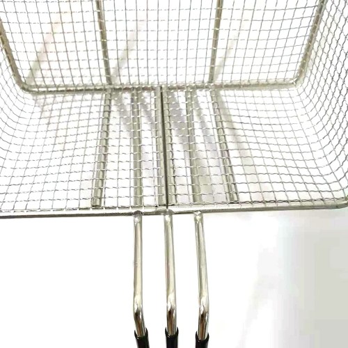 QINGGANGLING999 Frying Net Basket Skimmer Panier de Frire carré épaissi avec poignée intégrée Friteuse électrique Friteuse Frue Frues Panier Panier à Frire en Acier Inoxydable Colander Strainer