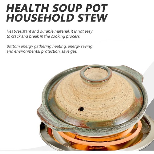 Luxshiny Poulet braisé riz Pot à haute température Résistance au riz en céramique Faitout