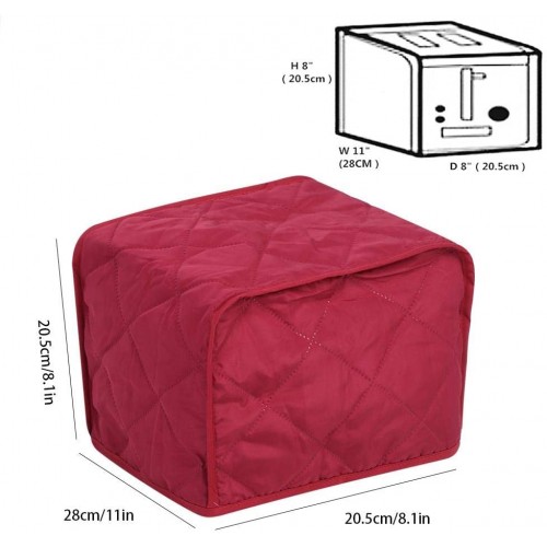 Toaster Cover Dust Proof Bread Machine Cover Machine Protector Kitchen Appliances Cover for 2-Slices Bread Machine Kitchen Household AppliancesVin rouge