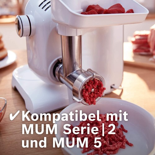 Bosch Disques perforés MUZ457LS pour hachoir à viande 2 disques : 3 mm 6 mm acier inoxydable passent au lave-vaisselle pour robot de cuisine MUM 4 MUM 5 MUM Serie 2