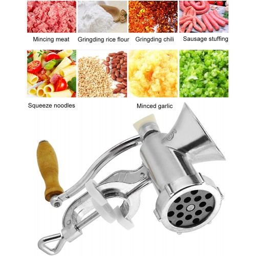 Hachoir à viande manuel outil de cuisine de hachoir à viande de boeuf à saucisse durable en alliage d'aluminium argent BuyWeek