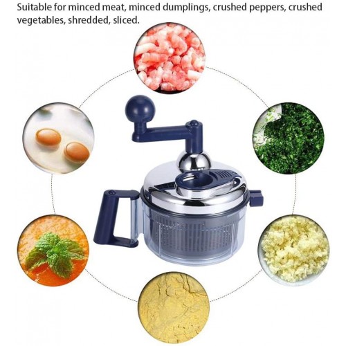 Hachoir de robot culinaire à manivelle hachoir à légumes multifonctionnel hachoir à viande mélangeur alimentaire hachoir à nourriture hachoir à légumes à main