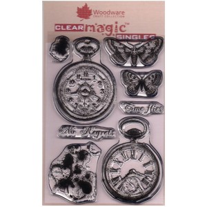 Woodware Frs666 clair Magic Vintage montres de poche Ensemble de tampons Transparent
