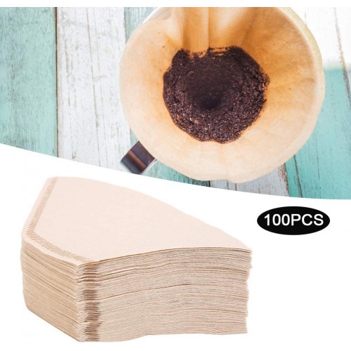 Cercles de papier filtre 100 pièces Kit de papier filtre à café jetable en forme d'éventail Accessoire de fabrication de café de remplacement