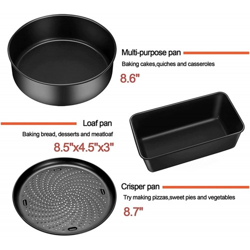 JUSTPENGHUI Accessoires d'Air Fryer compatibles for 6. 5QT & 8QT Fit for Ninja Fit for Footi ​​ensemble de cuisson de cuisson à four revêtement antiadhésif lave-vaisselle Coffre-fort parties de fri