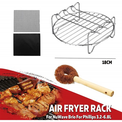Kit de friteuse à air Air Fryer Rack Accessoires pour Gowise Power Airfryer Cozyna Chefman BBQ Grill Couleur : Silver Size : 4 PCS
