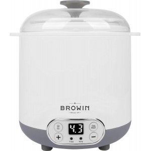 Browin 801013 Yaourtière Fromagère avec Thermostat 1,5 L | Machine Électrique pour Yaourts et Fromages Faits Maison | Température 22-50°C | Timer jusqu'à 48 h | Blanc