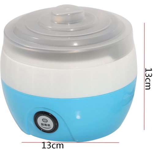 Fetcoi Yaourtière automatique avec boîte en acier inoxydable de 1 l 15 W Mini machine à yaourt machine à fromage frais pour la cuisine à la maison Bleu