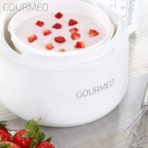 GOURMEO yaourtière pour yaourts natures yaourts au soja fromage blanc 1 litre sans électricité | joghurt-maker récipient à yaourt fabrication de yaourt