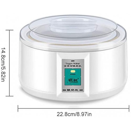 LaMei Yang Yaourtière numérique en Acier Inoxydable avec 7 Pots et couvercles en Verre sans BPA Affichage et Design de contrôle de la température et de la température pour Usage Domestique