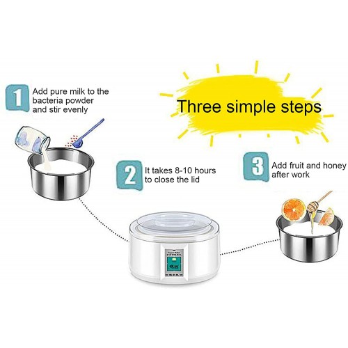 LATO Yaourtière automatique pots de yaourt avec 7 pots pour faire des desserts frais et sains faits maison