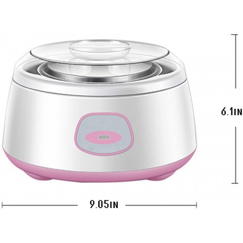Suerthy Yaourtière Machine pour Yaourt Fait Maison Bac INOX 1L + 4 Tasses en Céramique Acier Inoxydable de Qualité Alimentaire sans Danger pour Les Mères