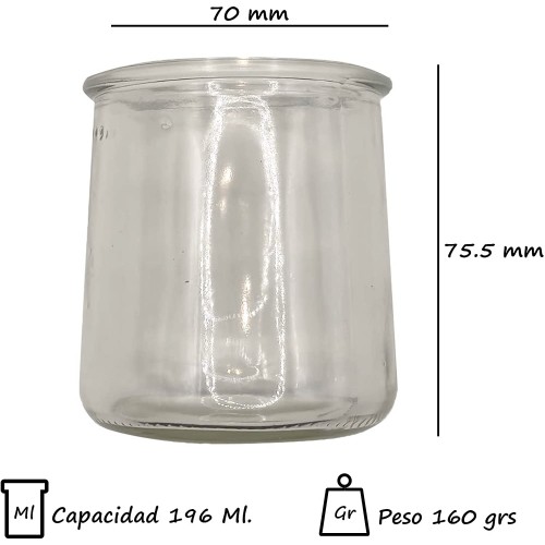 XILMARK Pots yaourt avec couvercle 200 millilitres verres yaourtière pot pour yaourtière verres à dessert pot en verre pot récipient en verre flacon conserves vide
